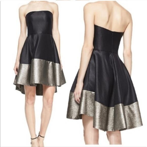 Black Halo EVE Clarkson Cocktail Dress | Black and Gold | Size 0 - Picture 2 of 9